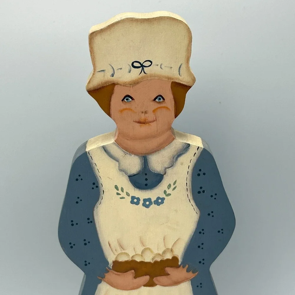 Vintage Paint Wood Granny Country Bonnet Eggs Chicken Cottage Farm Decor 90s Wal